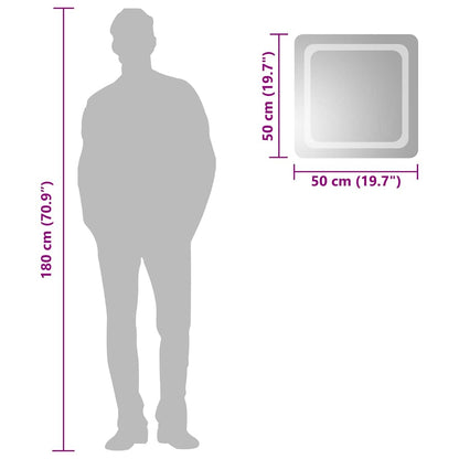 Kylpyhuoneen peili LED 50x50 cm