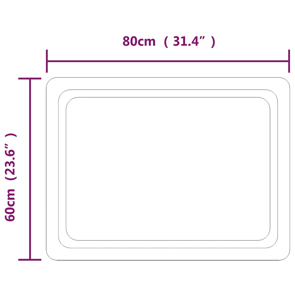 Badrumsspegel LED 80x60 cm