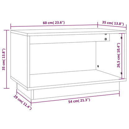 TV-möbel grå massiv trä furu TV-bänk 60x35x35 cm