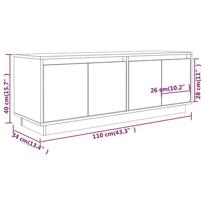 TV-möbel massiv trä furu TV-bänk 110x34x40 cm