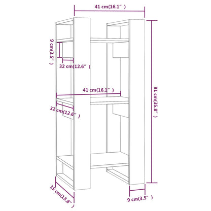 Bokhylla vit 41x35x91 cm massiv furu