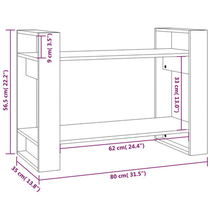 Kirjahylly harmaa 80x35x56,5 cm massiivimäntyä