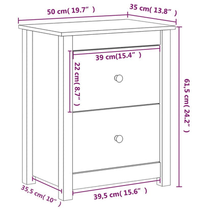 Sängbord Nattduksbord brun 50x35x61,5 cm massiv furu