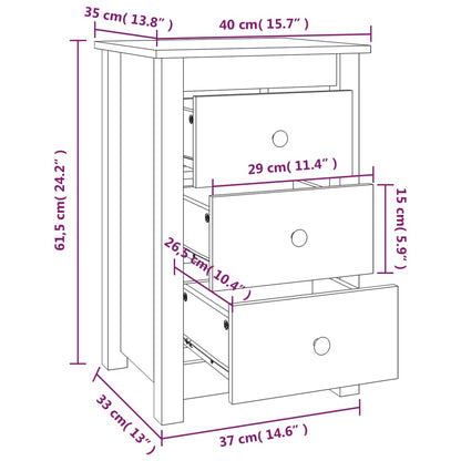 Sängbord Nattduksbord vit 40x35x61,5 cm massiv furu