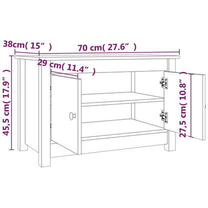 Skoställ Skoskåp vit 70x38x45,5 cm massiv furu