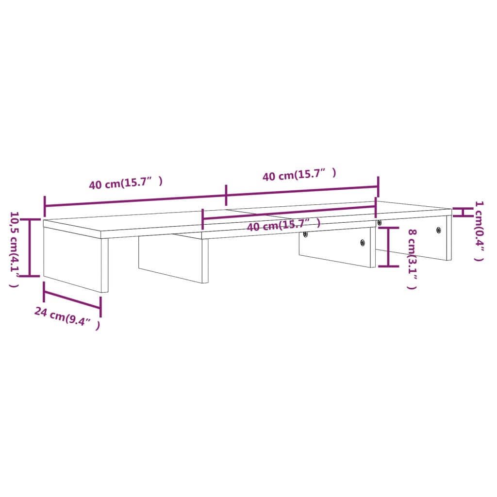 TV-möbel natur massiv trä furu Skärmställ 80x24x10,5 cm massiv trä furu