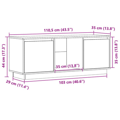 TV-möbel massiv trä furu TV-bänk 110,5x35x44 cm