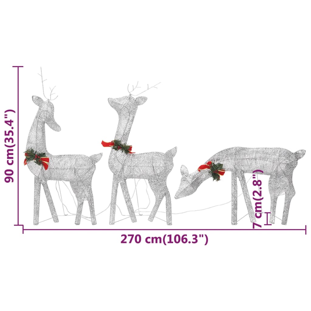 Joulukoristeita Ulkovalaistus Jouluporoperhe 270x7x90 cm hopea kylmä valkoinen