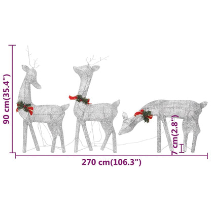 Joulukoristeita Ulkovalaistus Jouluporoperhe 270x7x90 cm hopea kylmä valkoinen