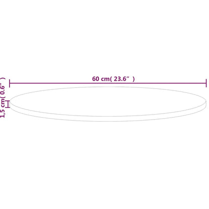 Bordsskiva massiv ek Rund Ø60x1,5 cm obehandlat