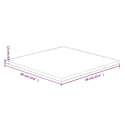 Bordsskiva massiv ek Fyrkantig 60x60x1,5 cm obehandlad