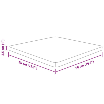 Bordsskiva massiv ek Fyrkantig 50x50x2,5 cm obehandlad