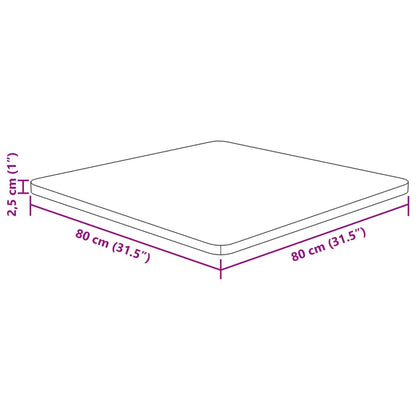 Bordsskiva massiv ek Fyrkantig 80x80x2,5 cm obehandlat