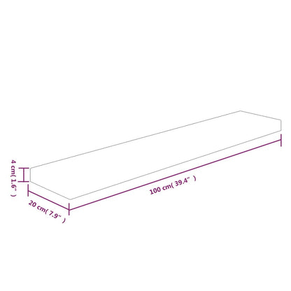 Hyllplan 100x20x4 cm obehandlad massiv ek