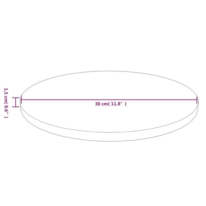 Bordsskiva massiv ek Rund brun Ø30x1,5 cm