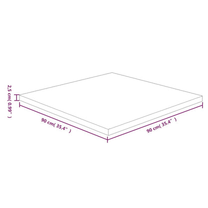 Bordsskiva massiv ek Fyrkantig brun 90x90x2,5cm