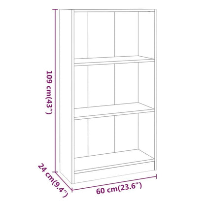 Kirjahylly tammi savunvärinen 60x24x109 cm