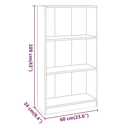 Bokhylla brun ek 60x24x109 cm