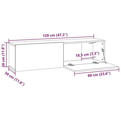 TV-möbel brun ek TV-bänk för vägg 120x30x30 cm