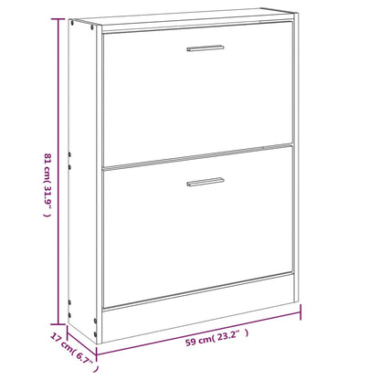 Skoställ Skoskåp ek 59x17x81 cm