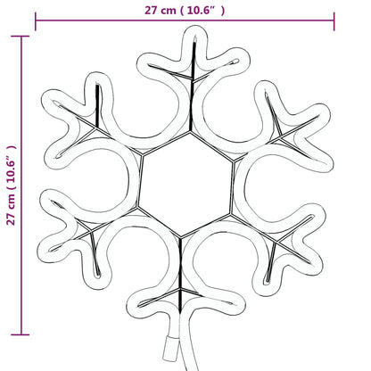 Joulukoristeita Outdoor Snowflake valonauha 48 LEDillä lämmin valkoinen 59x59 cm 27x27 cm