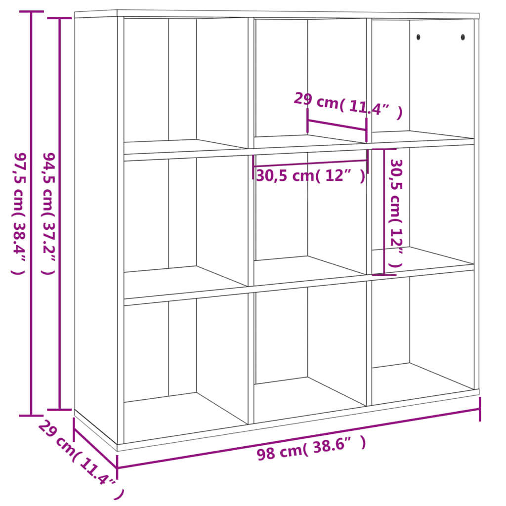 Kirjahylly tammi savunvärinen 98x29x97,5 cm