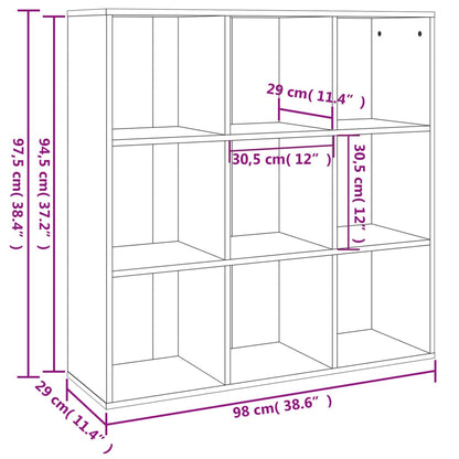 Kirjahylly sonoma harmaa 98x29x97,5 cm