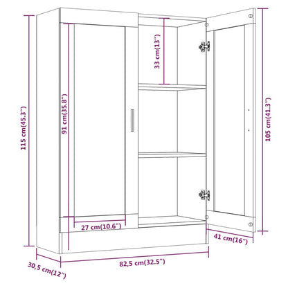 Vitriinikaappi harmaa sonoma 82,5x30,5x115 cm