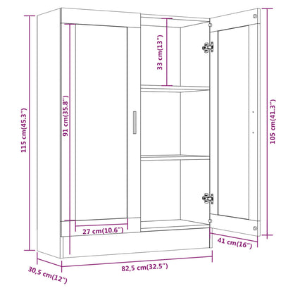 Vitriinikaappi ruskea tammi 82,5x30,5x115 cm