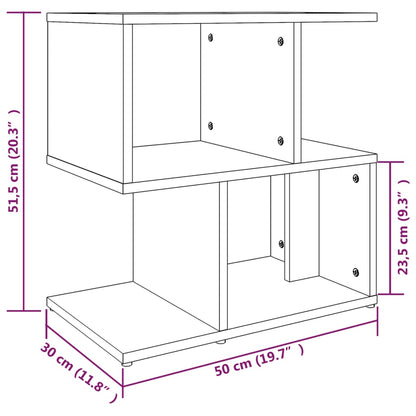 Sängbord Nattduksbord rökfärgad ek 50x30x51,5 cm