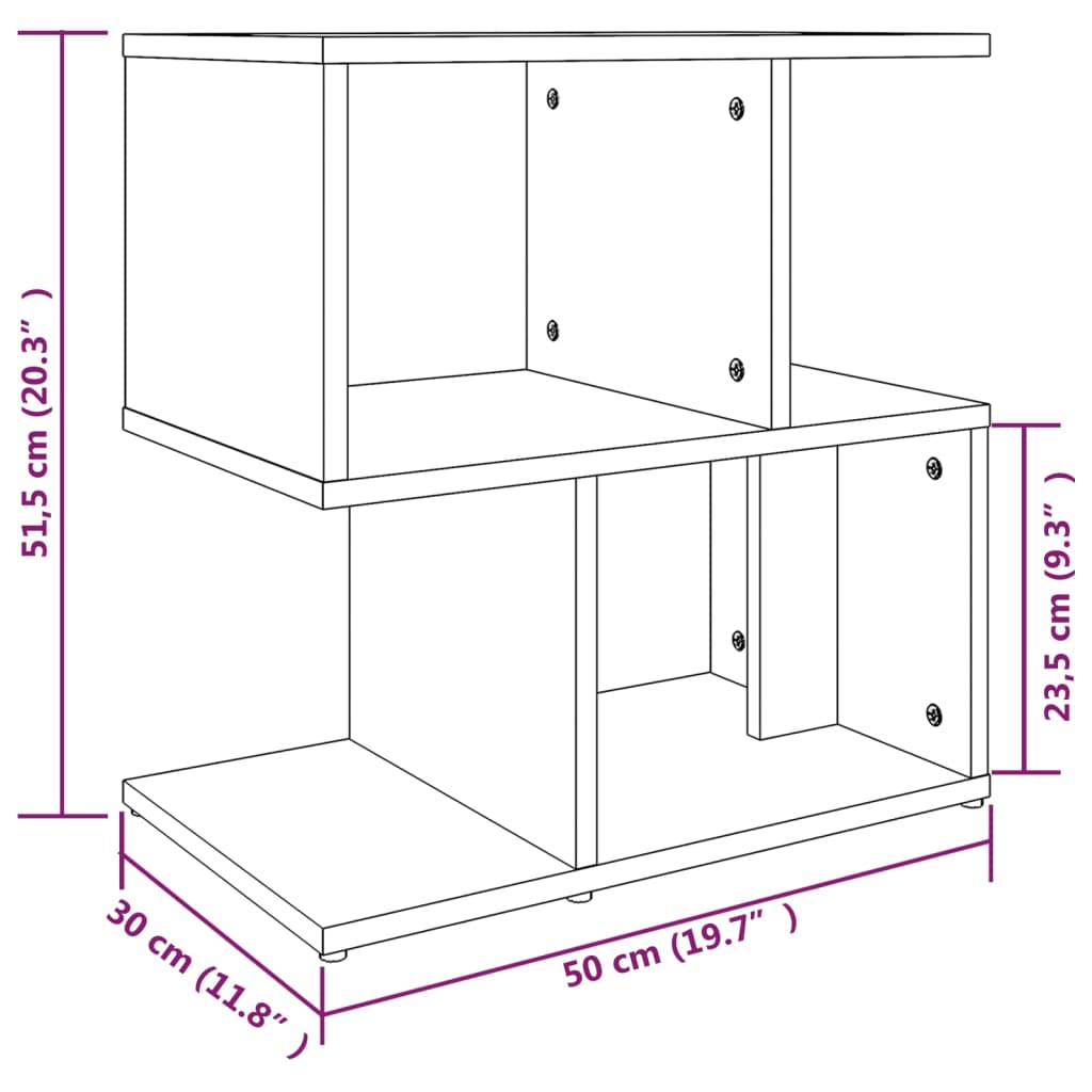 Sängbord Nattduksbord brun ek 50x30x51,5 cm