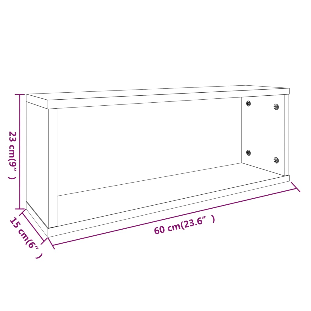 Seinähyllyt ruskea tammi 60x15x23 cm 4 kpl