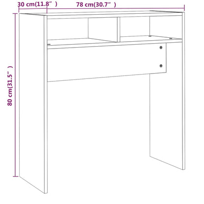 Avlastningsbord konsolbord rökfärgad ek 78x30x80 cm