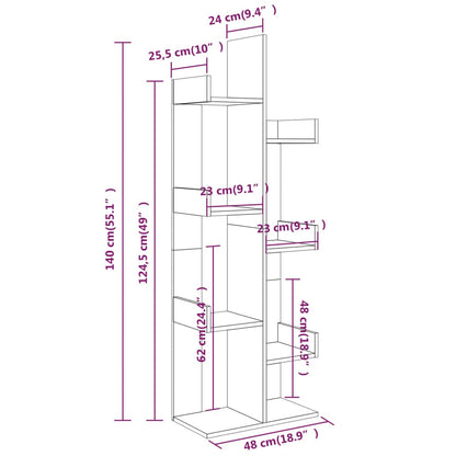 Kirjahylly ruskea tammi 48x25,5x140 cm