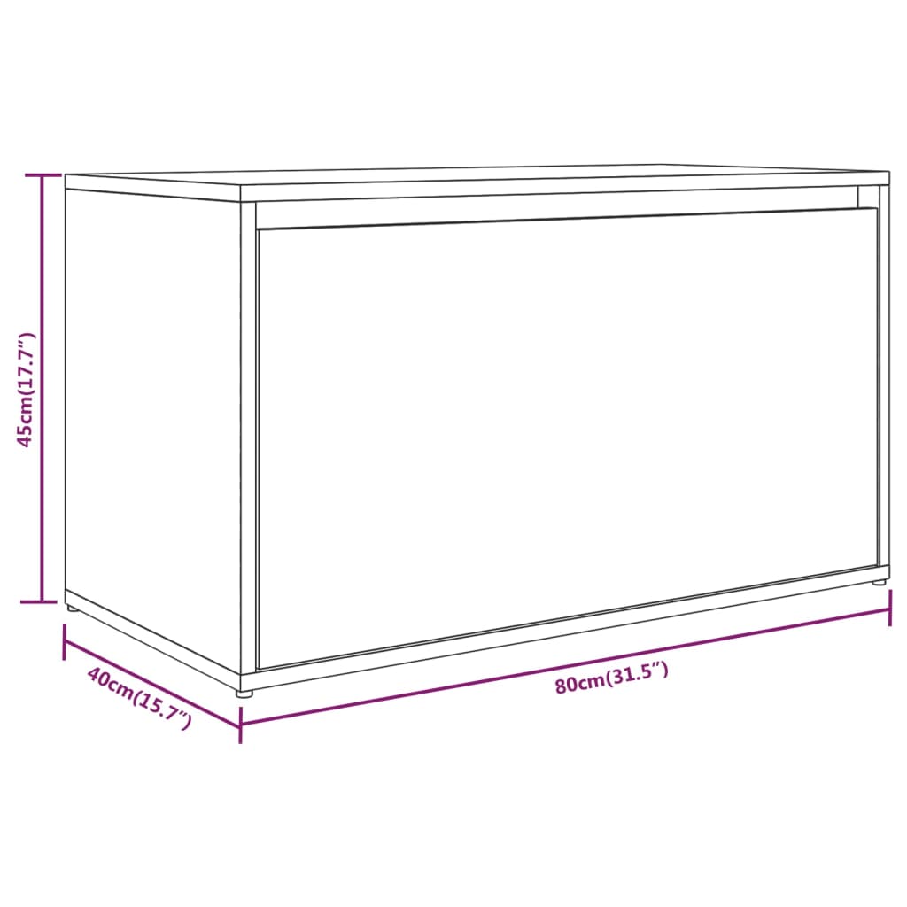 Eteisen penkki ruskea tammi 80x40x45 cm