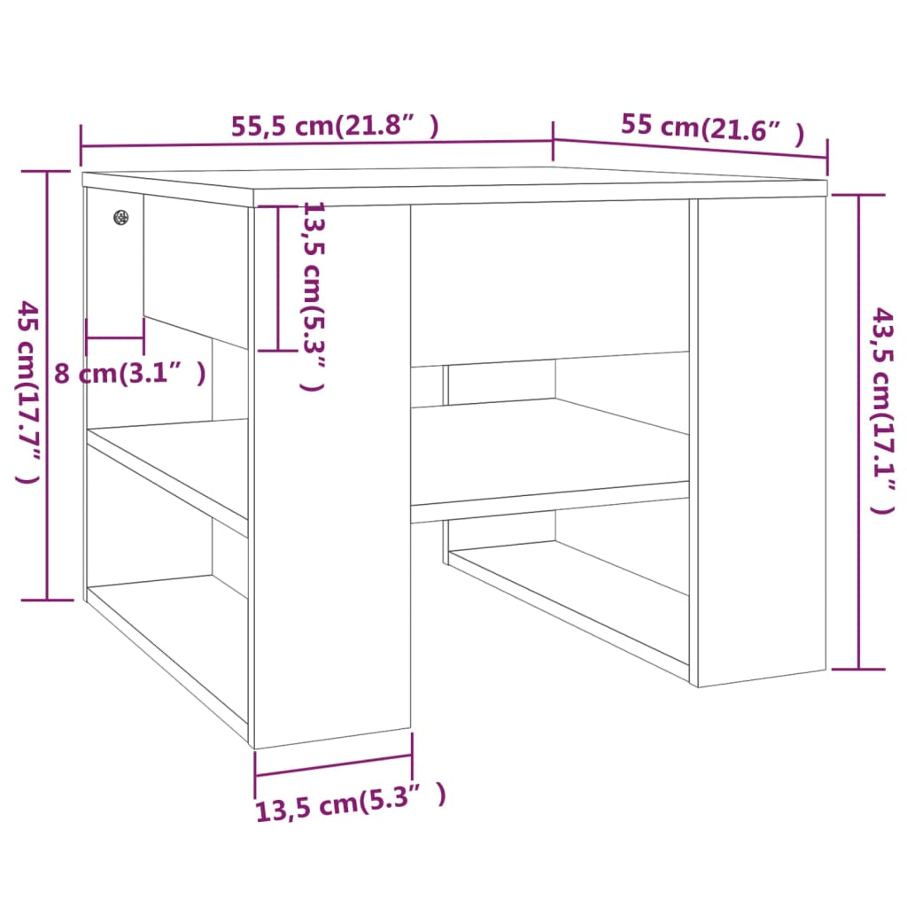 Soffbord sonoma ek 55,5x55x45 cm