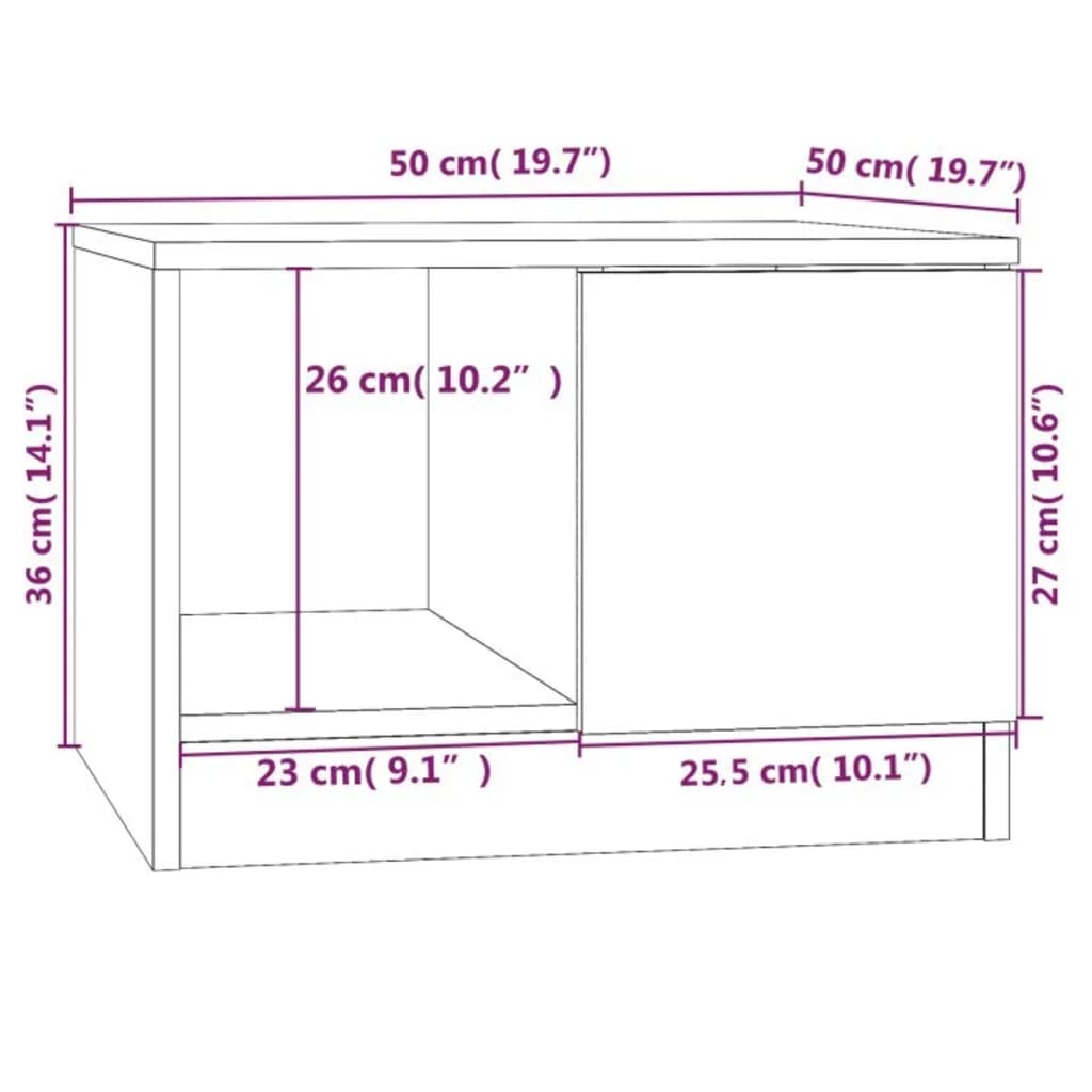 Soffbord sonoma ek 50x50x36 cm