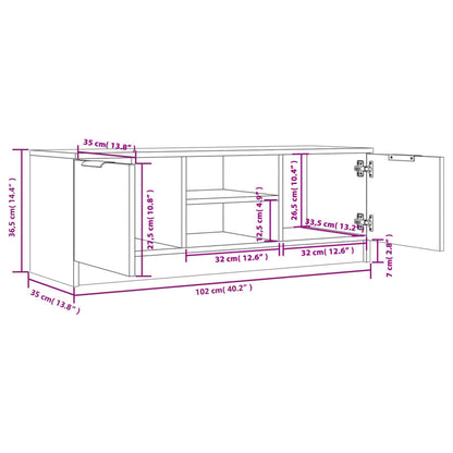 TV-möbel svart TV-bänk 102x35x36,5 cm