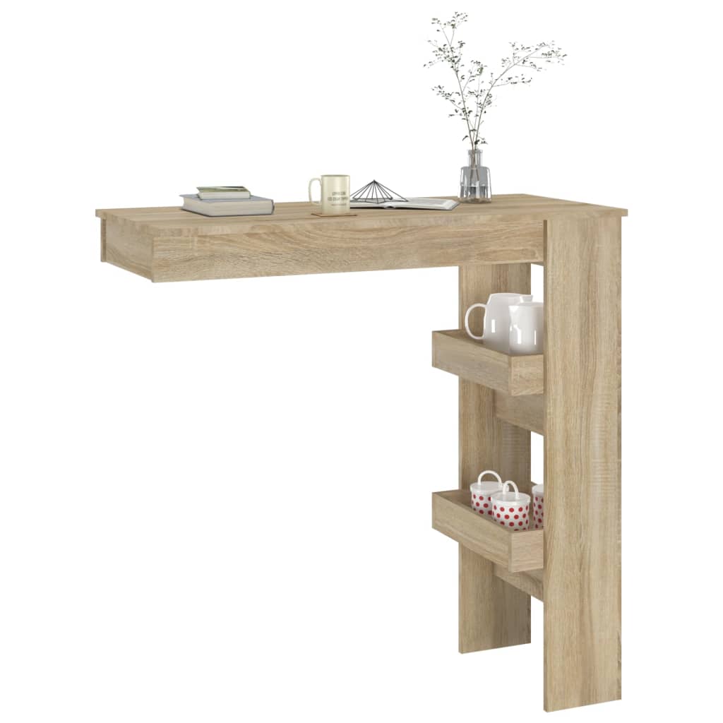 Barbord sonoma ek Väggmonterad 102x45x103,5 cm