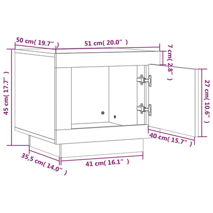 Soffbord vit och sonoma ek 51x50x45 cm