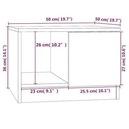 Soffbord rökfärgad ek 50x50x36 cm