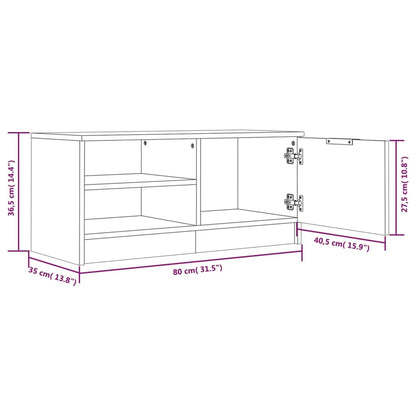 TV-möbel rökfärgad ek TV-bänk 80x35x36,5 cm