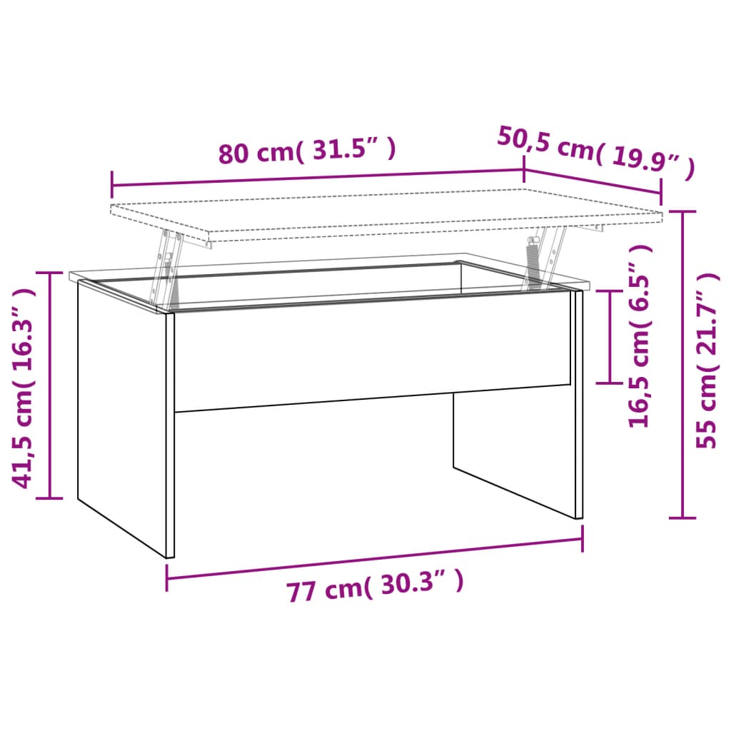 Soffbord sonoma ek 80x50,5x41,5 cm