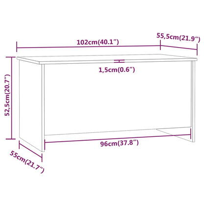 Valkoinen sohvapöytä 102x55,5x52,5 cm