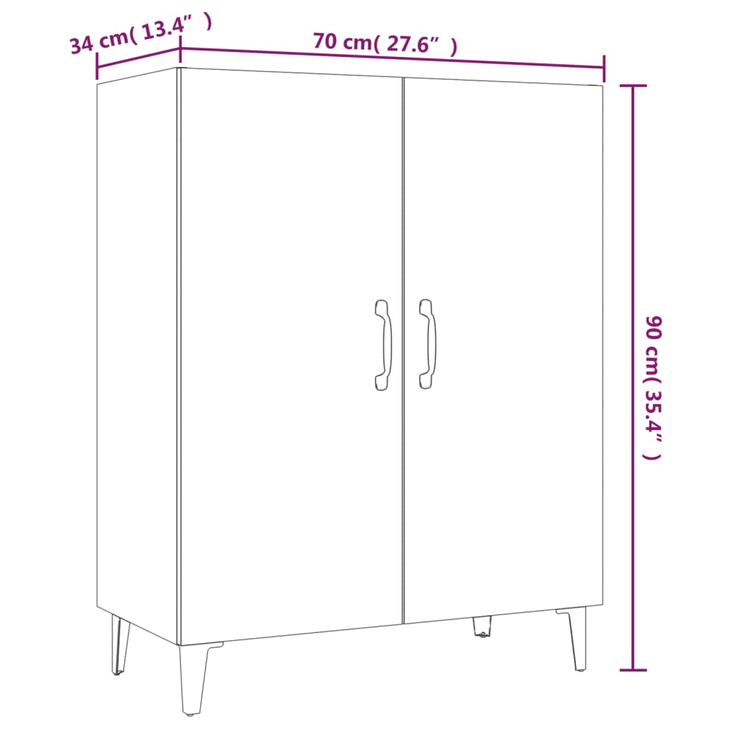 Skänk svart 70x34x90 cm