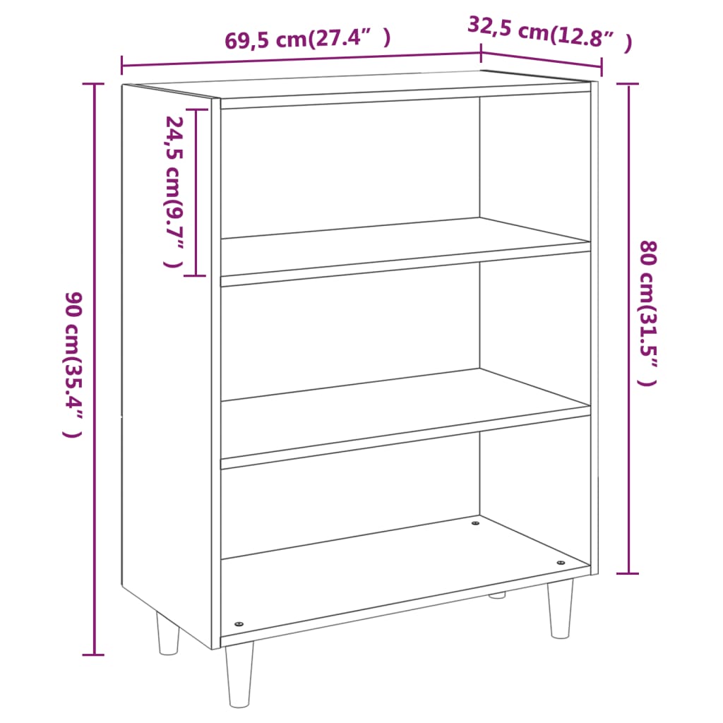 Skänk Sonoma ek 69,5x32,5x90 cm