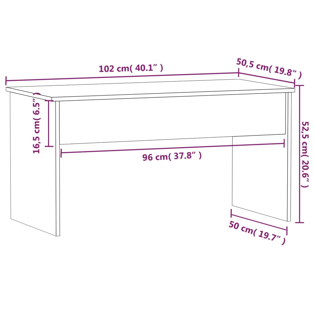 Soffbord rökfärgad ek 102x50,5x52,5 cm