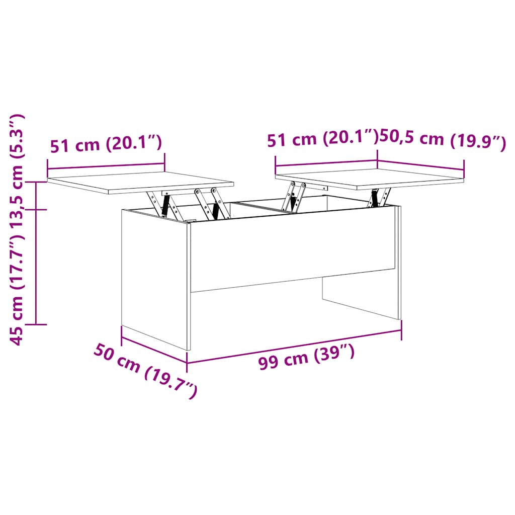 Soffbord Sonoma Grå 102x50,5x46,5 cm