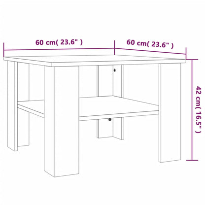 Soffbord brun ek 60x60x42 cm