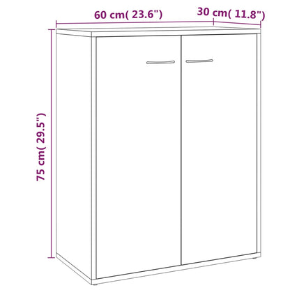 Förvaringsskåp rökfärgad ek 60x30x75 cm konstruerat trä